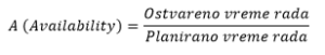 Izračinavanje faktora raspoloživosti u OEE-u